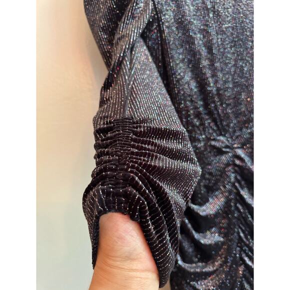 REBECCA VALLANCE MOON RIVER MINI DRESS - BLACK/METALLIC size 6 - Picture 10 of 14